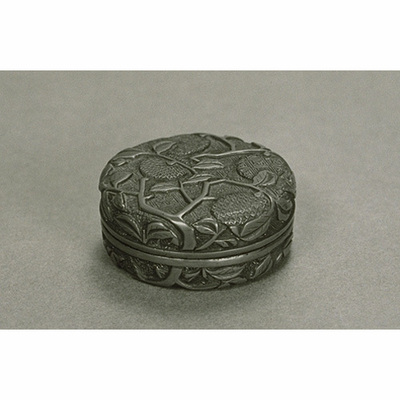 Incense Container with Litchi Carved in Red Lacquer Image