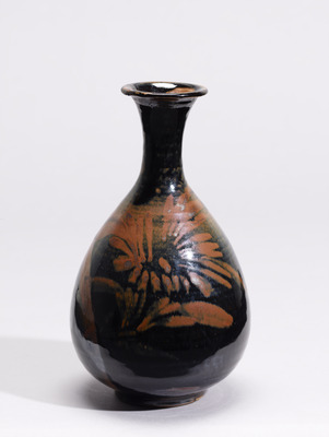 Pear-Shaped Bottle with Floral Design Image