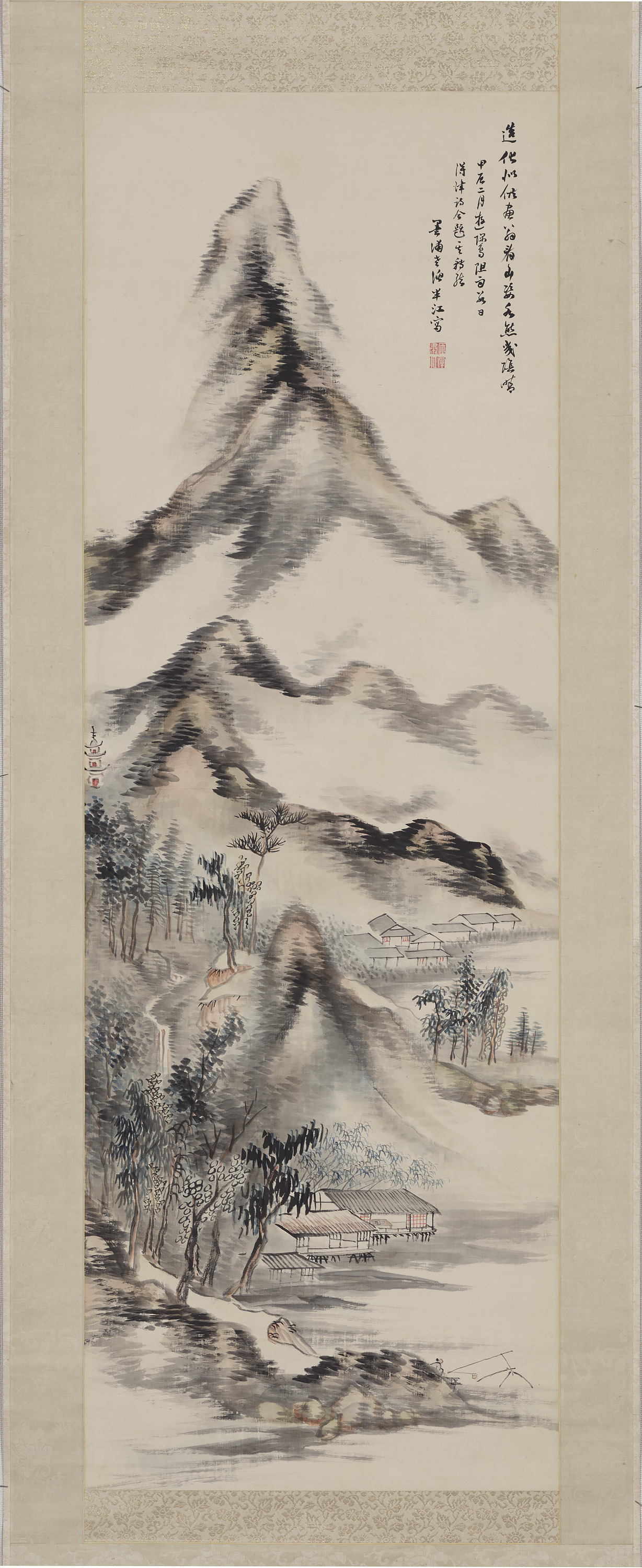 江村烟雨図 画像