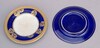 Plates with Mitsumatsu Pine Crests in Gold and Azure Glaze (Eiraku Zengoro Ceramic Ware from the Konoike Family) Image