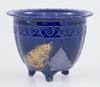 Flower Pot with Fans in Gold and Silver and Azure Glaze (Eiraku Zengoro Ceramic Ware from the Konoike Family) Image