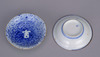 Small Dish with Ink-Sprayed Character "Kichi" (Good Fortune) in Underglaze Blue (Eiraku Zengoro Ceramic Ware from the Konoike Family) Image