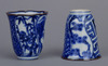 Twirled Sake Cup with Pines, Bamboo, and Plum Blossoms in Underglaze Blue (Eiraku Zengoro Ceramic Ware from the Konoike Family) Image