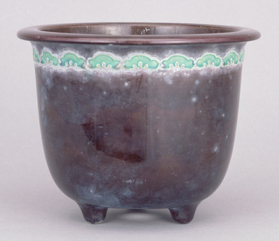 Planter with Pine Design in Purple Cochin China Glaze (Eiraku Zengoro Ceramic Ware from the Konoike Family) Image