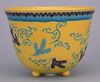 Planter in Yellow Cochin-China Glaze with Pines and Arabesques (Eiraku Zengoro Ceramic Ware from the Konoike Family) Image