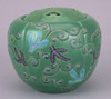 Hand Warmer in Green Cochin-China Glaze with Pines and Arabesques (Eiraku Zengoro Ceramic Ware from the Konoike Family) Image