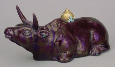 Ox in Purple Cochin-China Glaze (Eiraku Zengoro Ceramic Ware from the Konoike Family) Image