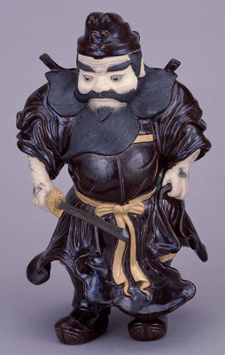 Zhongkui (Shoki) the Plague Dueller in Purple Cochin-China Glaze (Eiraku Zengoro Ceramic Ware from the Konoike Family) Image