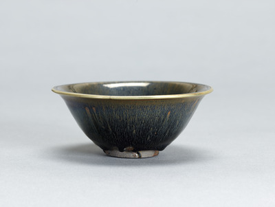 Jian Hare's Fur Tenmoku Tea Bowl in Black Glaze Image