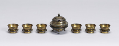 Set of Six Buddhist Ritual Vessels with the Inscription "Toji Image