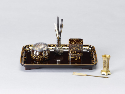 Incense Utensils with Floral Scrolls   Formerly owned by Ōtani Tomoko Image