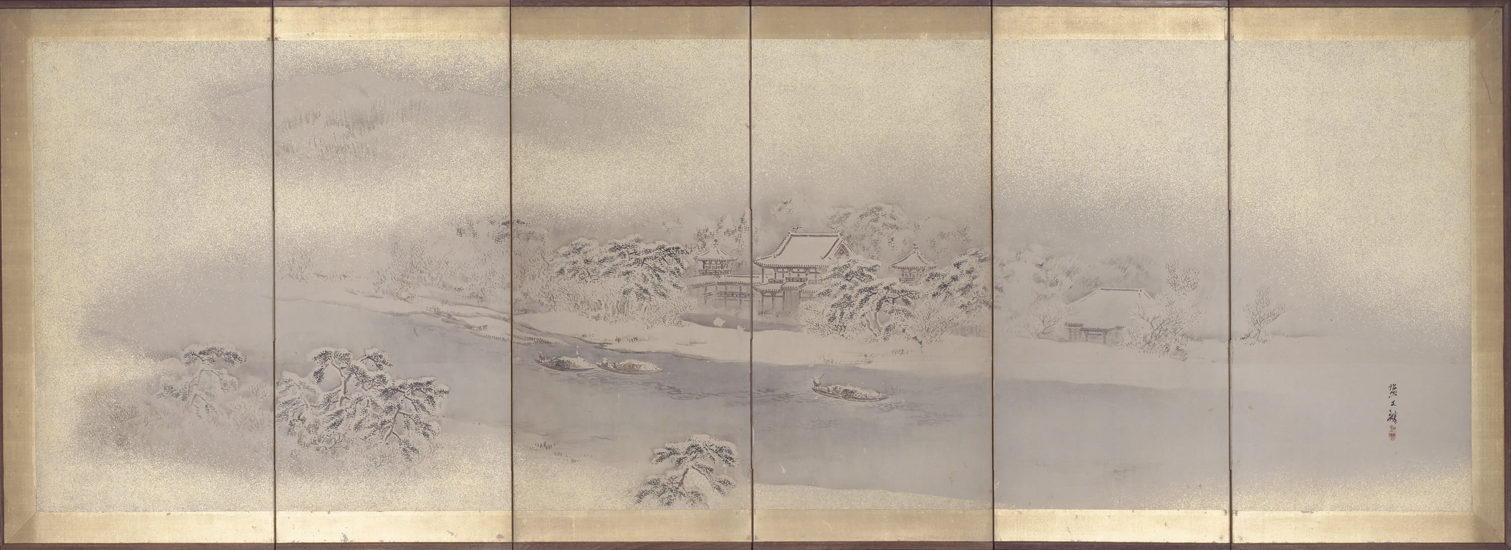 平等院雪景図屏風 Image