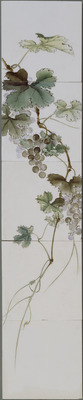 Asahi Tiles with Grapes in Polychrome Underglazes Image