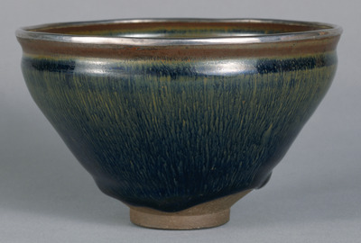 Jian Hare's Fur Tenmoku Tea Bowl in Black Glaze Image