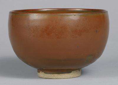 Temmoku Tea Bowl with Persimmon Glaze Image