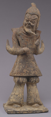 Earthenware Tomb Figurine of Warrior with Paint Image