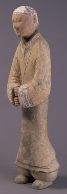 Figurine of Maidservant in Gray Earthenware Image