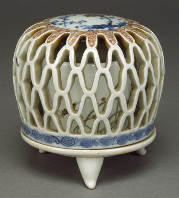 Incense Burner in the Shape of Insect Cage in Overglaze Enamels (Imari Ware) Image