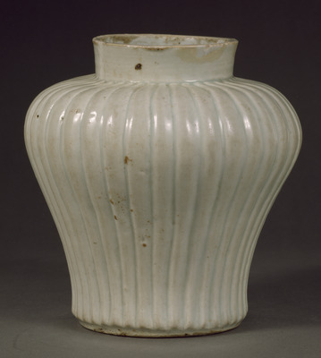 Porcelain Jar with Ribbed Relief Image