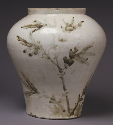 Jar with Bamboo in Underglaze Iron Brown Image