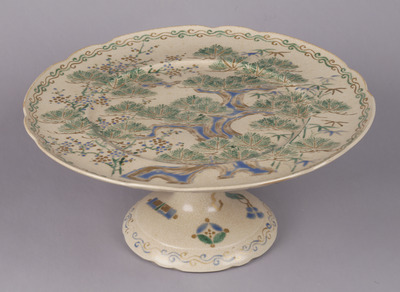 Stem Plate with Pine, Bamboo, and Plum Image