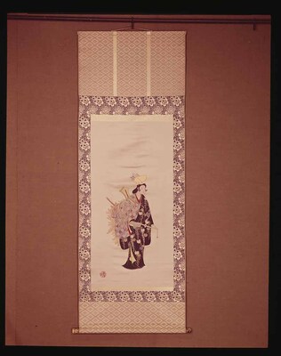 Woven Hanging Scroll with Shizukamai Dancer Image