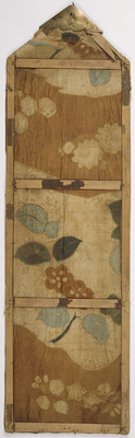 Ban (Temple Banner) with Camillias on Parti-colored Ground in Tsujigahana (Stitch-Resist Tie-Dyeing) Image