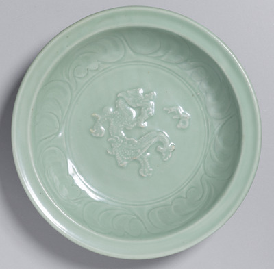 Dish with Dragon and Flowers Longquan ware Image