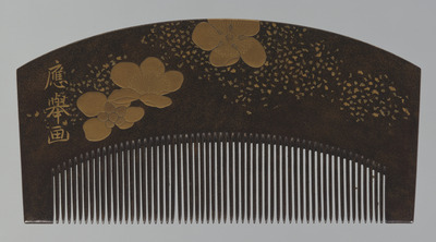 Comb with Scattered Plum Blossoms in Makie Image