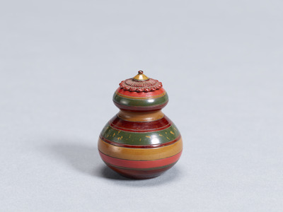 Tea Container (Chaire) with Colored Bands, in the Shape of a Gourd Image