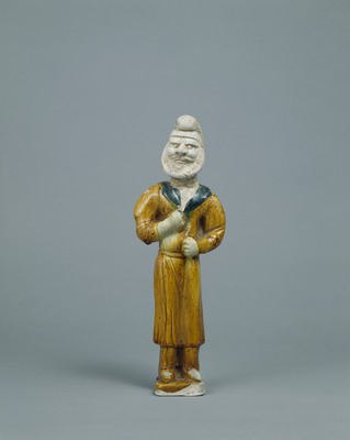 Tomb Figurine of Male Tartar in Three-color Glaze Image