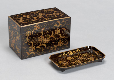 Incense Utensil Box with Floral Design in Makie Image