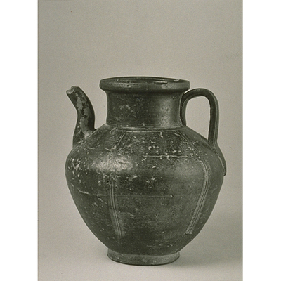 Ewer with Incised Lines in Brown Glaze Image