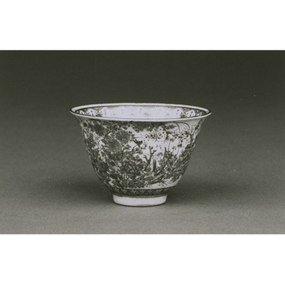 Tea Cup with Flowering Plants in Overglaze Enamels and Gold (Satsuma Ware) Image