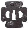 Tsuba (Sword Guard) with Plum Blossoms in Openwork Inscription of Osawa Masataka Image