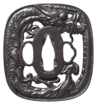 Tsuba (Sword Guard) with Dragon in Openwork Image