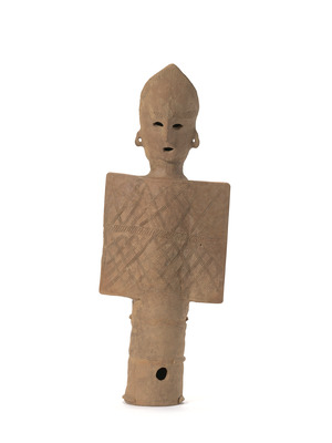 Haniwa Male Figurine Holding Shield Image