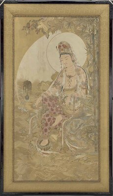 Embroidery of Yoryu Kannon ("Willow" Avalokitesvara) Image