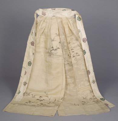 阿須賀神社伝来古神宝類　海賦裳　白綾地描絵 画像