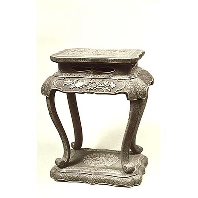 Carved Table with Landscape Image