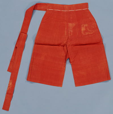 Oguchi Hakama (Trousers) of the Emperor Reigen in Red Plain Weave Image