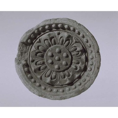 Round Eaves Tile with Double Lotus Petal Design Excavated from Daikandai-ji Temple Image