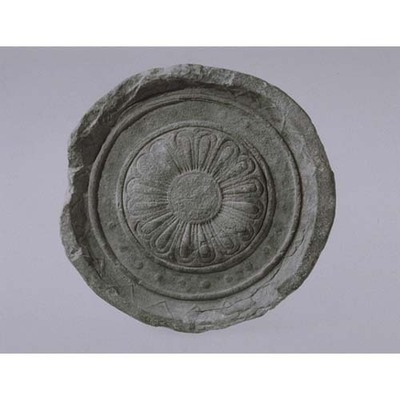 Round Eaves Tile with Double Lotus Petal Design Excavated from Kunikyo Palace Image