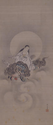 Monju (Manjusri) and Flowers and Birds Image