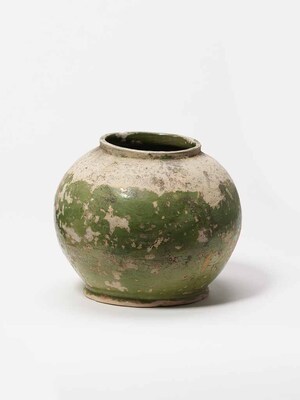 Cinerary Urn in Green Glaze Excavated from Kita Dainichi, Kanshu-ji Temple, Yamashina Ward, Kyoto Image