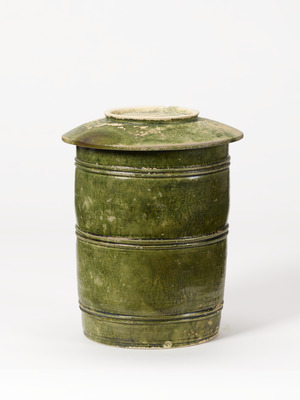 Green-glazed Sutra Container Image