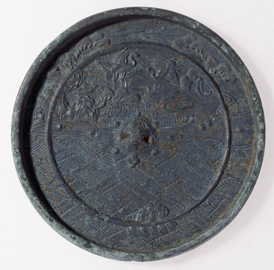 Mirror with Horain (Penglai) Motif Image