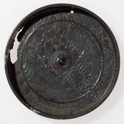 Mirror with Horai (Penglai) and Plover Motif Image