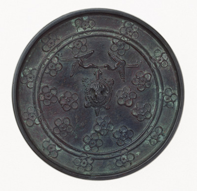 Mirror with Scattered Plum Blossom Crests and a Pair of Cranes Image