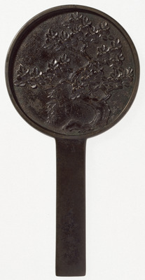 Hand Mirror with Mandarin Orange Tree Image